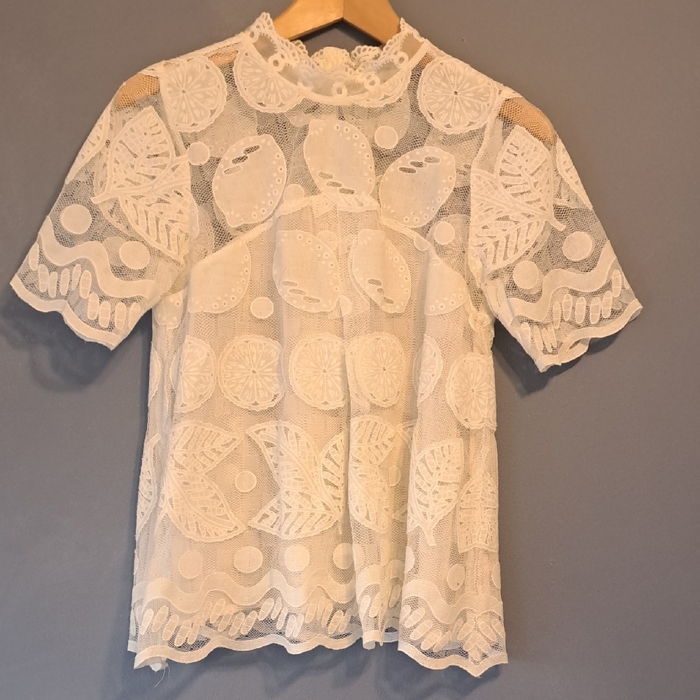 Elegant White Lace Top